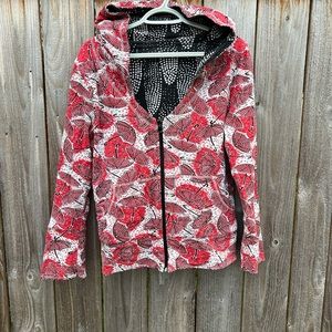 Effie’s Heart ModCloth hoody L red umbrellas sweatshirt